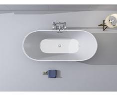 Luxus freistehende Badewanne 170x80 + Acrylwanne inkl. Ablauf und Überlauf (Whirlpool, Dusche, Badezimmer) - SONDERAKTION !