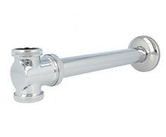 Ablauf T-Stück Ø 32 mm, für Doppelwaschbecken - messing verchromt