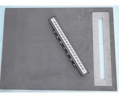 barrierefreies, befliesbares Duschelement 1.200 x 900 mm mit Linienablauf/Rinne dezentral