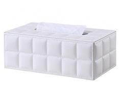 Zedtom PU-leder Kosmetiktücherbox Taschentuchspender, 25*14*9.5cm (Weiss)