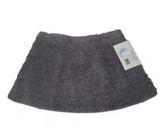 cazsplash Viertelkreis Mini gebogen Dusche Matte, Baumwolle, Grau, 42 x 26 x 5 cm