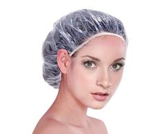 JTDEAL [100 stück] Einweg Duschhaube, Kunststoff Duschkappe, Haarschutz Haarhaube für Salon, Spa, Reise, Hotel, Dusche, Braids Durchsichtig