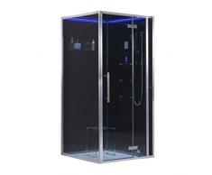 EAGO Dampfdusche DZ989F12 schwarz/100x100/rechts