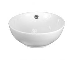 NEG Waschbecken Uno66A (rund) Aufsatz-Waschschale/Waschtisch (weiß) mit hohem Rand und Nano-Beschichtung