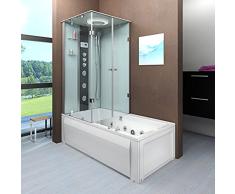 AcquaVapore DTP50-A007R Whirlpool Wanne Duschtempel Dusche Duschkabine 90x180, EasyClean Versiegelung der Scheiben:2K Scheiben Versiegelung +79.-EUR