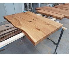 Waschtischplatte Eiche massiv Baumkante geölt Waschtisch Holz (60 x 40 cm)