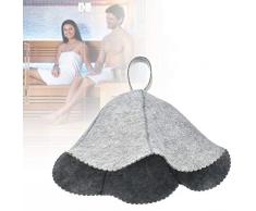 LZDseller01 Filz-Saunahut Geschenk für Bad, Saunahaube, Anti-Hitze-Kappe zum Schutz des Kopfes des Badehauses, Unisex, Nicht Null, grau, Free Size