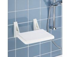 WENKO 17937100 Duschklappsitz Secura - 120 kg Tragkraft, Kunststoff - Polypropylen, 32 x 19 x 36 cm, Weiß