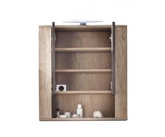 trendteam Badezimmer Spiegelschrank Spiegel Star, 70 x 75 x 22 cm in Eiche Monument Dekor, Absetzung Touchwood Dunkelbraun ohne Beleuchtung
