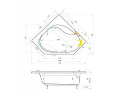 Badewanne 150x150 KORFU - Acryl Eckwanne
