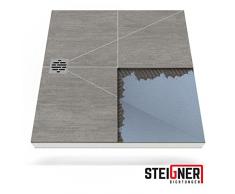 Duschelement MINERAL PLUS 4.Pos Duschboard befliesbar 90x120 cm DEZENTRALER Punkt Ablauf WAAGERECHT - EPS Bodenelement ebenerdig barrierefreie Duschwanne bodengleich