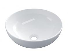 STARBATH PLUS Keramik Aufsatzwaschbecken Rund Waschschale Handwaschbecken 40 x 40 x 15 cm SFINBOL