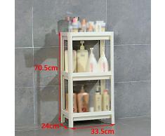 SHELF Lagerregal Geeignet für Küche Home Office Wohnzimmer ， Regal Bad Kunststoff Standbecken Rahmen Waschtisch Aufbewahrung,Weiß,4-stufig