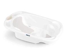 CAM Babybadewanne BAGNO | große Babywanne (97 cm) mit 2 Sitzpositionen | Antirutschmatten | Ablage für Utensilien | Inkl. Dusche für Ihr Kind (Weiß)