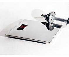 Designwaage, Personenwaage bis 150 Kg mit Jumboanzeige, hochglanzpolierter Edelstahl