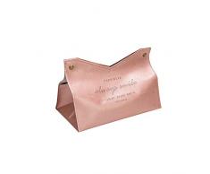 SLHP Tissue Box Nordischen Stil Papierspender Rechteckige Leder Kosmetiktücherbox für Zuhause, Büro, Auto, Badezimmer (Rosa V-förmiger)