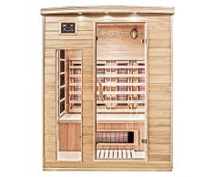 Home Deluxe – Infrarotkabine – Gobi L – Vollspektrumstrahler – Holz: Hemlocktanne - Maße: 153 x 110 x 190 cm – inkl. vielen Extras und komplettem Zubehör