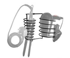 Haartrockner & Glätteisenhalter | Wandhalterung aus Metall mit aufgeräumtem Kabel | Hitzebeständiges Spiralaufhänger | Pukkr Schwarz