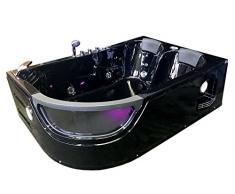 WHIRLPOOL BADEWANNE Orion CHROMOTERAPY NEU SPA 180 X 120 cm Full Düsen, Wasserfall, Led