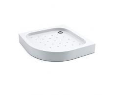 Duschwanne/Duschtasse Komplettset AQUABAD® NORMA PLUS | Maße: 80x80cm viertelkreis R55 mit Anti-Rutsch-Profil | 3x Standfüße und einer Viega Domoplex Ablaufgarnitur