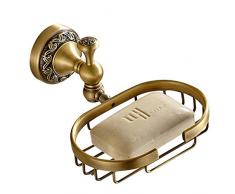 CASEWIND Vintage Seifenhalter Seifenkorb für Landhaus Badezimmer Dusche, Seifenschale Wandmontage Messing Antik Oberfläche Retro Design