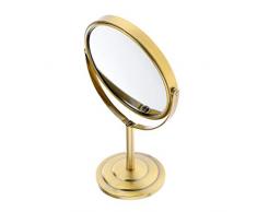 B Blesiya Doppelseitig 1/2 x Kosmetikspiegel Kosmetik Tisch Spiegel Standspiegel, 360° Schwenkbar - Bronze