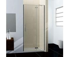 90x195cm Duschabtrennung Duschtür Nischentür Echtglas mit Nanobeschichtung (HN90-2E V2+1B V2)