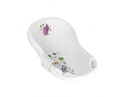Baby Badewanne 84 cm ohne Stöpsel Hippo weiß + Waschhandschuh Babywanne