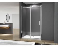 Nischentür Schiebetür Dusch Tür Victoria 105 x 195/8 mm/Modernes Schiebetür-Rollensystem