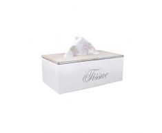 DRULINE Taschentuchbox Kosmetiktücherbox Taschentuchspender Tissuebox Holz Natur (Weiß)