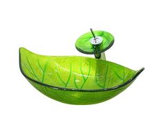 BCX Waschbecken Glaswaschbecken Haushalt Single Bowl Waschbecken Make-up Pool,Grün,59 * 37 * 12 cm