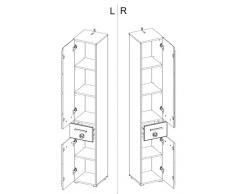 trendteam SN10101 Bad Hochschrank Badschrank weiss hochglanz, BxHxT 30x182x31 cm