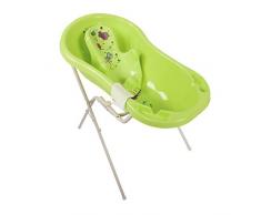 Hippo grün Baby Badewanne XXL 100 cm + Badewannenständer + Badesitz + Waschhandschuh