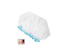 Duschhaube, doppelschichtige wasserdichte Duschhaube, doppelte wasserdichte Duschhaube für Erwachsene, dicke Stretch-Duschhaube für Damen, Duschhaube für Damen,(Large)