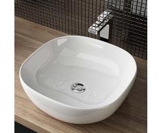 Waschbecken24 BxTxH: 42,5x42,5x14,5 CM KERAMIK AUFSATZWASCHBECKEN WASCHSCHALE HANDWASCHBECKEN GÄSTE WC TOP A107