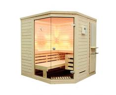 Arend Saari Komfort - 45° Elementsauna mit Eckeinstieg 202 x 202/205 cm
