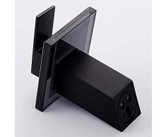 shuip Wasserhahn/Badzubehör Waschbecken aus massivem Glas für Badezimmer Schwarzer Befestigungsdeckel Quadratisches Waschbecken Einhebel-Waschtischmischer