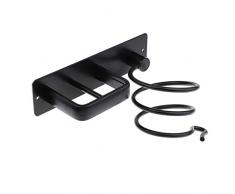 Professioneller Fönhalter zur Wandmontage, mit 2 Löchern, Schwarz , 7.68x5.91 inches