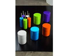 Spirella Design Kosmetikeimer Cocco mit Extra Ring für Müllbeutel Treteimer Schwingdeckeleimer Abfallbehälter mit Schwingdeckel 5 Liter (ØxH): 19 x 26 cm Weiß