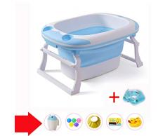 XUEPING Baby-Kunststoff-Badewanne, Kinder-Faltbadewanne, Großer Gürtel Mit Sitzbadewannen，Trapezhalterung Tragbarer Pool Für Schwimmbecken L91 * K60 * H44 2 Farben (Farbe : Blau)