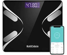 VGA Personenwaage, Impedanzmesser, Personenwaage, Bluetooth, Display mit Hintergrundbeleuchtung, LED, groß, Schwarz