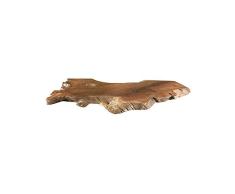 wohnfreuden Teak Holz Waschtischplatte Natur braun 125x50x5 cm ausgetrocknet und geschliffen Holz-Platte für für Waschbecken