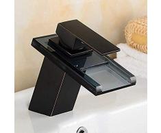 shuip Wasserhahn/Badausstattung Waschbecken Messing Armatur Schwarz Cascade Waschbecken Waschbecken Einhandspüle Wanne Öl Eingerieben Glas Bronze Mischbatterie