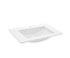 [neu.haus] Waschbecken Einbauwaschbecken Handwaschbecken - weiß - 75x46x14,5cm - aus SMC