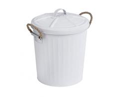 Wenko Kosmetikeimer Gara - Abfalleimer Fassungsvermögen: 6 l, Stahl, 24 x 28.5 x 23 cm, Weiß