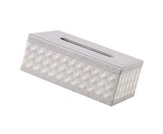 non-brand MagiDeal Taschentuch-Box Tisch Kosmetiktücher-Spender Tissue-Box für Wohnzimmer Küche Badezimmer - Weißes Gitter