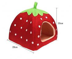 Schöne Strawberry weicher Kaschmir Warm Pet Nest Hund, Katze, Bett klappbar Red