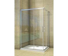 Aica Sanitär duschkabine 80 x 80 cm eckeinstieg eckkabine duschabtrennung schiebetür NANO sicherheitsglas 195cm