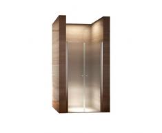 i-flair Satinierte Duschtür aus 6mm Sicherheitsglas mit Nanobeschichtung, HÖHE: 185 cm - ALLE GRÖßEN (138cm - Verstellbar: 136-140 cm)