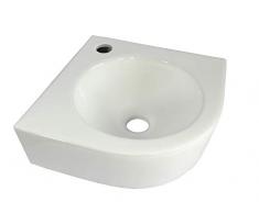 Eckwaschbecken Keramikwaschbecken weiß Hänge Waschbecken Keramik Aufsatz Wandmontage oval halbkreis Bad ca.30,5cm WP035